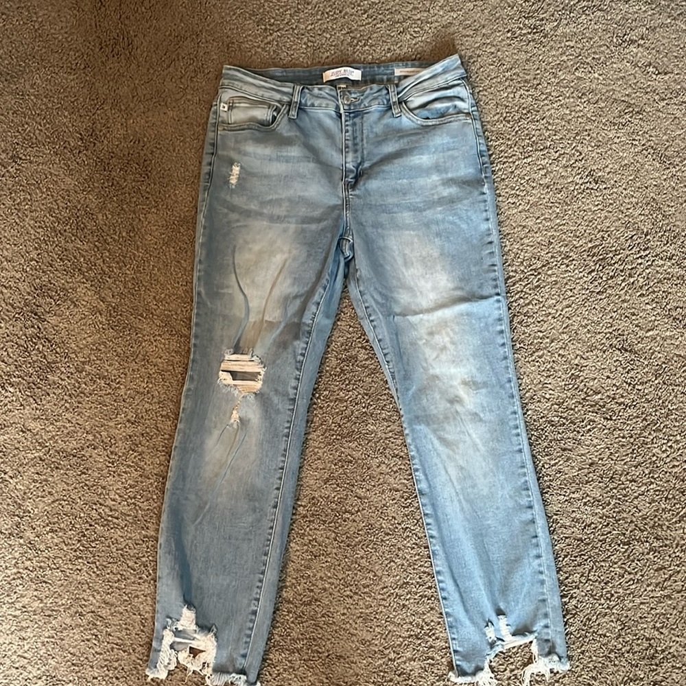 Super stretchy boyfriend fit just blue jeans